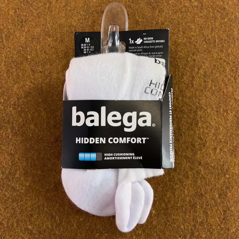 Balega Unisex Medium White Hidden Comfort High Cushion No-Show Socks NWT *Flaw